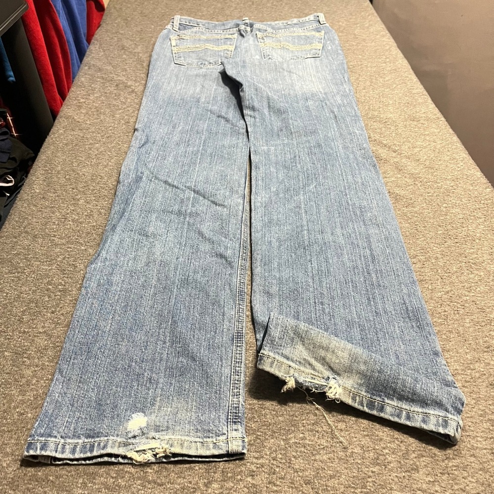 Cinch Mens MB98034015 Light Wash Distressed Relaxed Fit Jeans 30x36